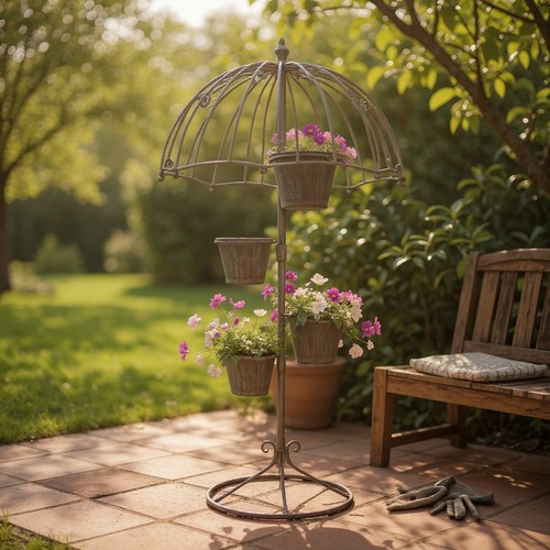 Metal plant pot - pot, stand