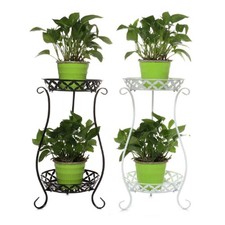 2 Tiers Metal Wood Flower